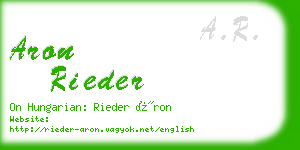 aron rieder business card